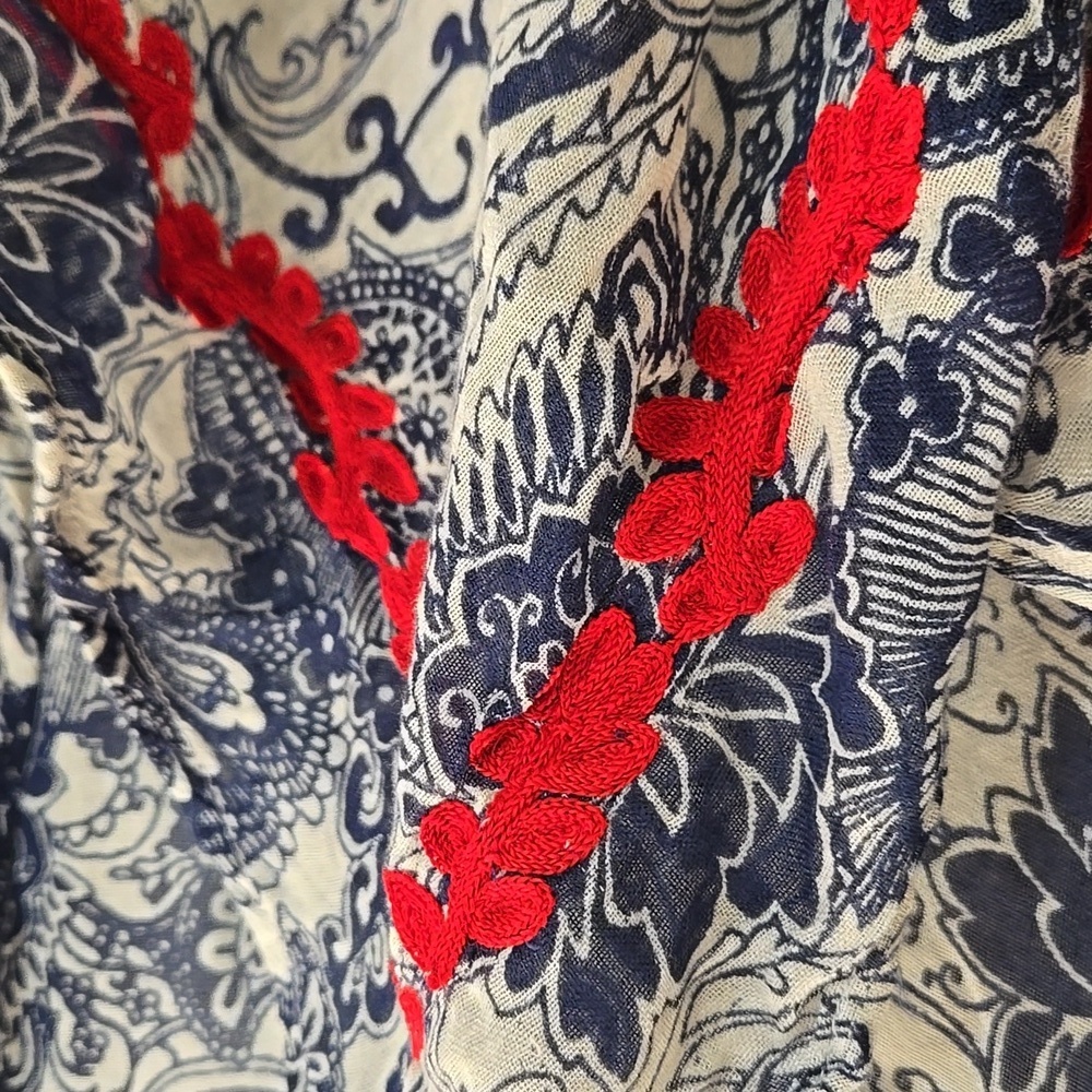 Lucky Brand Navy and Cream Scarf - Picture 7 of 13